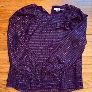 Calvin Klein Deep Purple Sheer Blouse